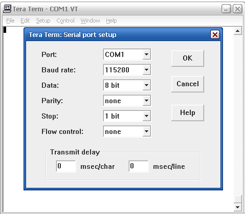 TeraTerm Port Setup